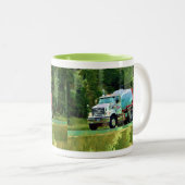 KRAFTFAHRZEUGE BIG-RIG-LKW-HALTUNG KAFFEMUGS ZWEIFARBIGE TASSE (VorderseiteRechts)