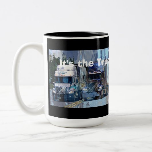 KRAFTFAHRZEUGE BIG-RIG-LKW-HALTUNG KAFFEMUGS ZWEIFARBIGE TASSE (Links)
