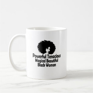 Kräftig Tenacious Magical Schöne Schwarze Frau Kaffeetasse