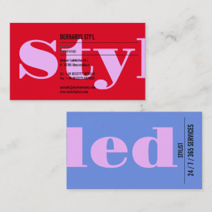 Kräftige Farben, großartige Typografie Visitenkarte