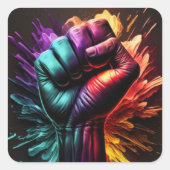 kräftige Farben Quadratischer Aufkleber (Vorderseite)