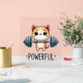 Kräftige Katzensteigung, Niedliche Gym Kitty Art Acrylschild (Hochzeit)