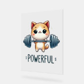 Kräftige Katzensteigung, Niedliche Gym Kitty Art Acrylschild (Winkel)