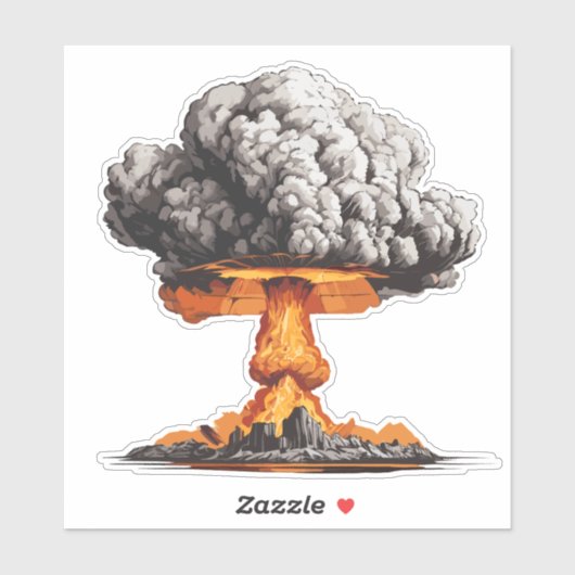 Kräftige Nukleare Explosion Aufkleber (Blatt)