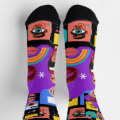 Kräftige Pop-Art-Explosion  Retro-Comic-Stil Socken (Oben)