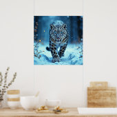 Kräftige Raubtiere schneebedeckte Kälte Poster (Küche)
