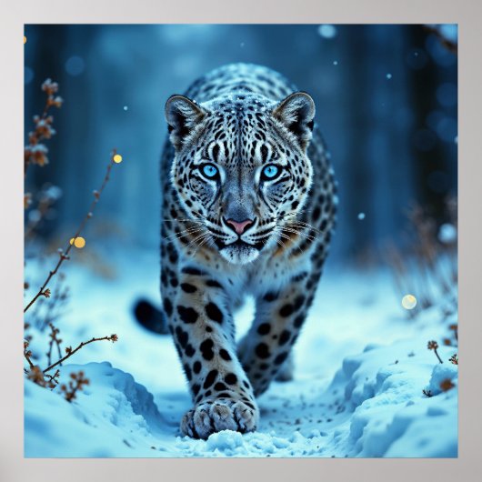 Kräftige Raubtiere schneebedeckte Kälte Poster (Vorne)