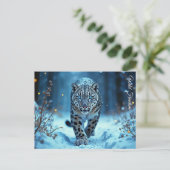 Kräftige Raubtiere schneebedeckte Kälte Postkarte (Stehend Vorderseite)