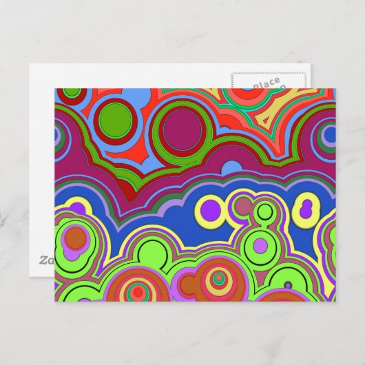 kräftige Retroringe Postkarte (Vorne/Hinten)