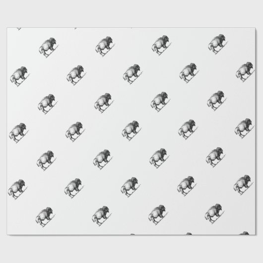 kräftiger Büffelstier Geschenkpapier (Flach)