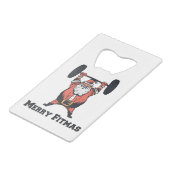 Kräftiges Aufheben der Weichen des Weihnachtsmanns Geldbeutel Flaschenöffner (Rückseite Schrägansicht)