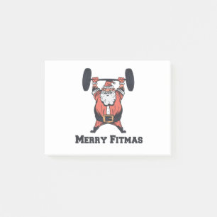 Kräftiges Aufheben der Weichen des Weihnachtsmanns Post-it Klebezettel