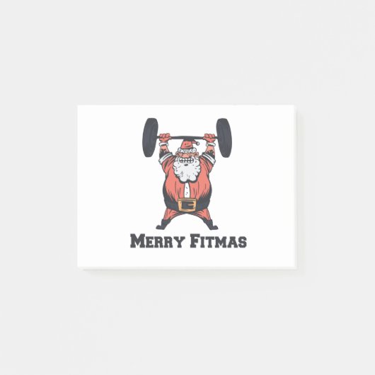 Kräftiges Aufheben der Weichen des Weihnachtsmanns Post-it Klebezettel (Vorderseite)