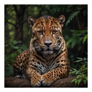 Kräftiges Leoparden-Ruhen im Dschungel Poster