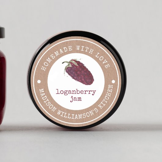 Kraftomemade mit Liebe | Loganberry-Streichetikett Runder Aufkleber