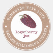 Kraftomemade mit Liebe | Loganberry-Streichetikett Runder Aufkleber (Vorderseite)