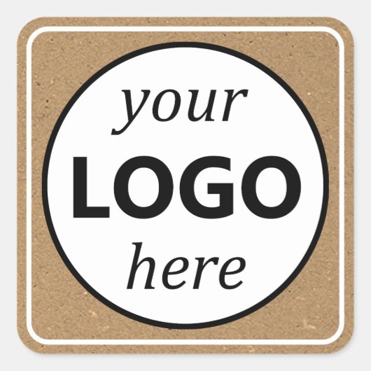 Kraftpapier Brochen Sie Ihr Logo hier Quadrat Aufk Quadratischer Aufkleber (Vorderseite)
