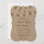 Kraftpapier Burlap Bunting String Lights Hochzeit Einladung (Vorderseite)