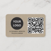 Kraftpapier Custom Logo modern Stilvoll Visitenkarte (Vorderseite)