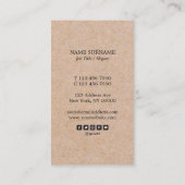Kraftpapier druckte visitenkarte (Rückseite)