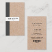Kraftpapier druckte visitenkarte (Vorne/Hinten)
