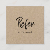 Kraftpapier Einfach Modernes Minimales Geschäft Empfehlungskarte (Vorderseite)