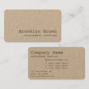 Kraftpapier Einfach Rustikal Minimalistisch Vintag Visitenkarte