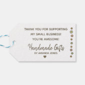 Kraftpapier Einfache Schlichte handgefertigte Gesc Geschenkanhänger (Rückseite Horizontal)