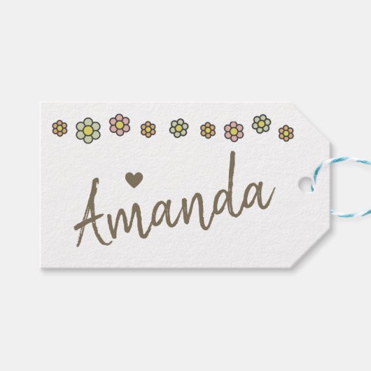 Kraftpapier Einfache Schlichte handgefertigte Gesc Geschenkanhänger (Vorderseite (Horizontal))