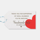 Kraftpapier Einfache Schlichte handgefertigte Gesc Geschenkanhänger (Rückseite Horizontal)