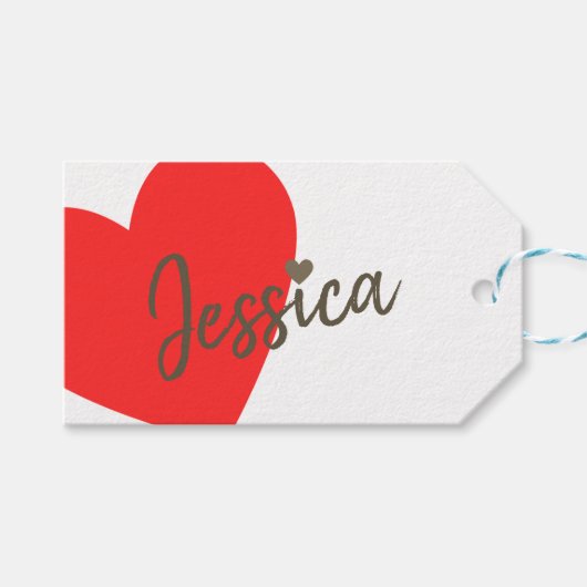 Kraftpapier Einfache Schlichte handgefertigte Gesc Geschenkanhänger (Vorderseite (Horizontal))