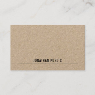 Kraftpapier Elegant Simple Modern Beruflich Top Visitenkarte