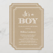 Kraftpapier Es ist eine Baby-Dusche Einladung (Vorne/Hinten)