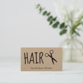 Kraftpapier Friseure Visitenkarte (Stehend Vorderseite)