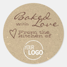 Kraftpapier gebacken mit Liebe Logo Template Heart