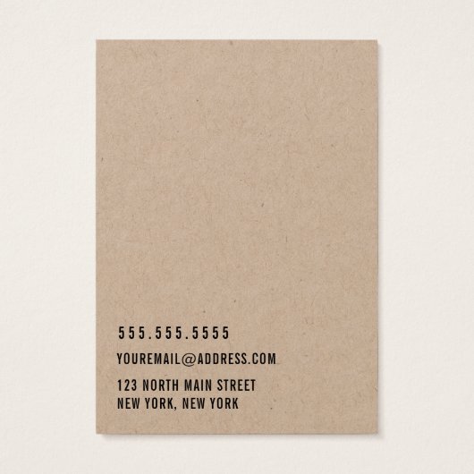 Kraftpapier hinzufügen Sie Ihre Logo-Werbekarte. (Rückseite)