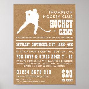Kraftpapier, Hockey Camp-Werbung Poster