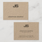 Kraftpapier Modernes, Berufliches Monogramm-Elemen Visitenkarte (Vorne/Hinten)