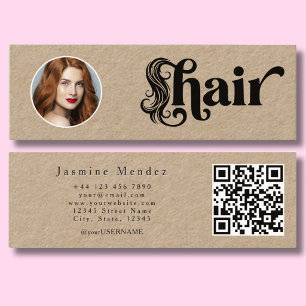 Kraftpapier Neutrales Organisches Haar-Stylist-Fot Mini Visitenkarte
