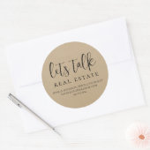 Kraftpapier Reale Anwesen-Kontaktinformationen Runder Aufkleber (Umschlag)