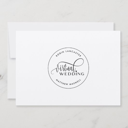 Kraftpapier, rustikal, Online Virtual Wedding Einladung (Rückseite)