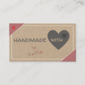 Kraftpapier Rustikal, Vintag rosa, beige handgefer Visitenkarte (Vorderseite)