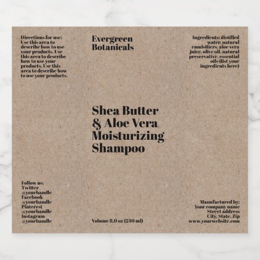 Kraftpapier sieht wasserdicht aus schaumweinetikett (Einzelnes Label)