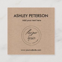 Kraftpapier | Social Media Icons Custom Logo Busi Quadratische Visitenkarte