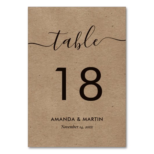 Kraftpapier Tischnummer (Vorderseite)