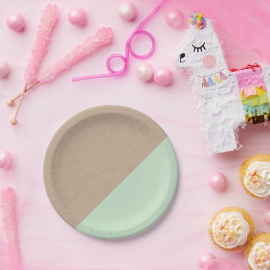 Kraftpapier- u. Minzeneingetauchter Pappteller (Party)