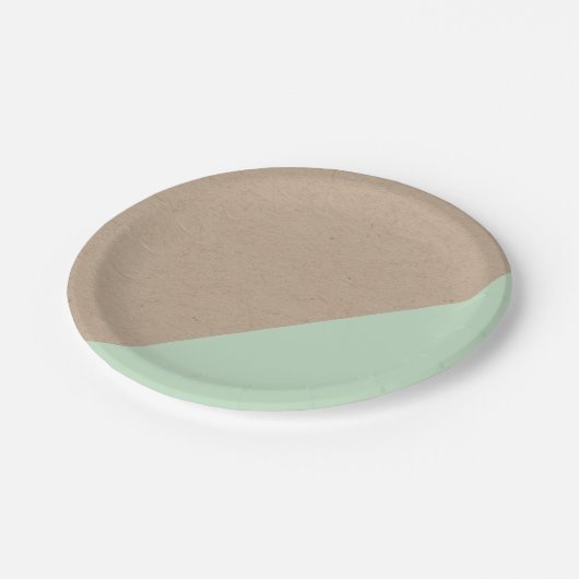 Kraftpapier- u. Minzeneingetauchter Pappteller (Schrägansicht)