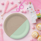 Kraftpapier- u. Minzeneingetauchter Pappteller (Party)