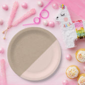 Kraftpapier u. Rosaeingetauchter Pappteller (Party)