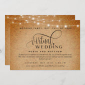 Kraftpapier und Lichter, Online Virtual Wedding Einladung (Vorne/Hinten)